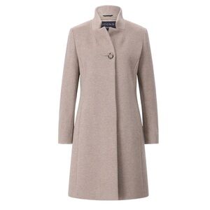 Cinzia Rocca ICONS Notched Collar Wool Cashmere Blend Coat in Oatmeal IT 40